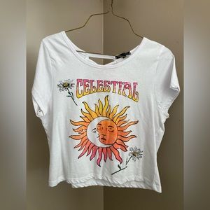 Juniors large white crop top